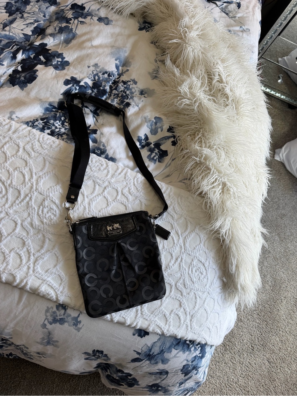 Coach Black Signature Jacquard Crossbody Bag